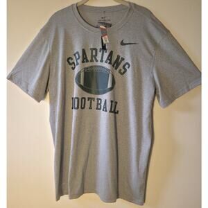 New Michigan State Football Nike Dri-Fit Short Sleeve T Shirt Mens XL Gray